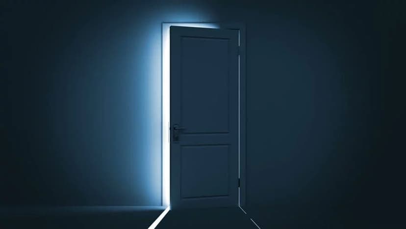 door with light behind it